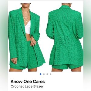 Know One Cares green blazer